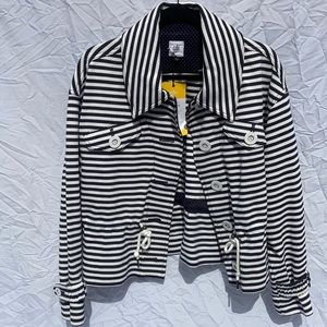 White and Blue Stripped Cabi Jacket
